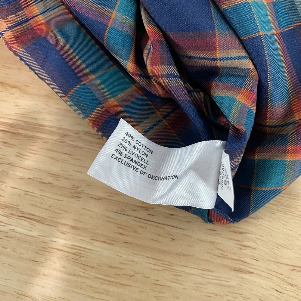 Duluth Shirt Men's Large Long Sleeve Blue Plaid Duluth‎ Untucked Nylon Stretch - Picture 10 of 12